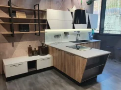 Cucina bianca design ad angolo Mia Aran in Offerta Outlet