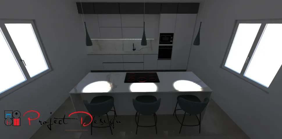 Cucina bianca design con isola Kali Arredo3 a soli 7300 Euro