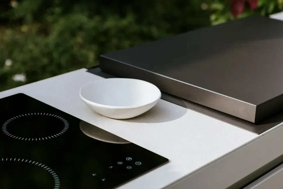 Cucina bianca design Cucina da esterno agher Fogher in Offerta Outlet