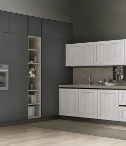 Cucina bianca industriale lineare City Stosa