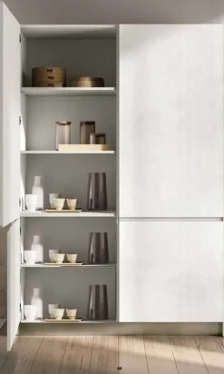 Cucina bianca moderna ad angolo. Colonne in Offerta Outlet. Nuovi mondi cucine.