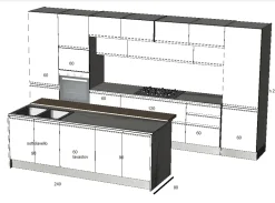 Cucina bianca moderna con isola Cucina white minimal design con isola Collezione esclusiva in offerta