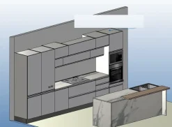 Cucina bianca moderna con isola Cucina white minimal design con isola Collezione esclusiva in offerta