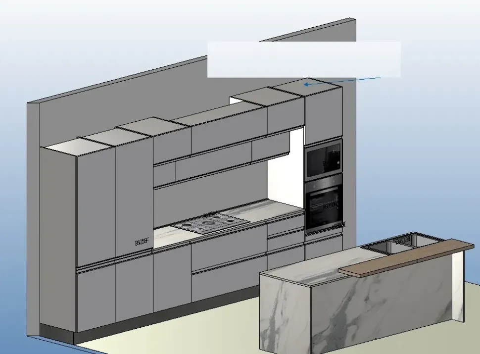 Cucina bianca moderna con isola Cucina white minimal design con isola Collezione esclusiva in offerta