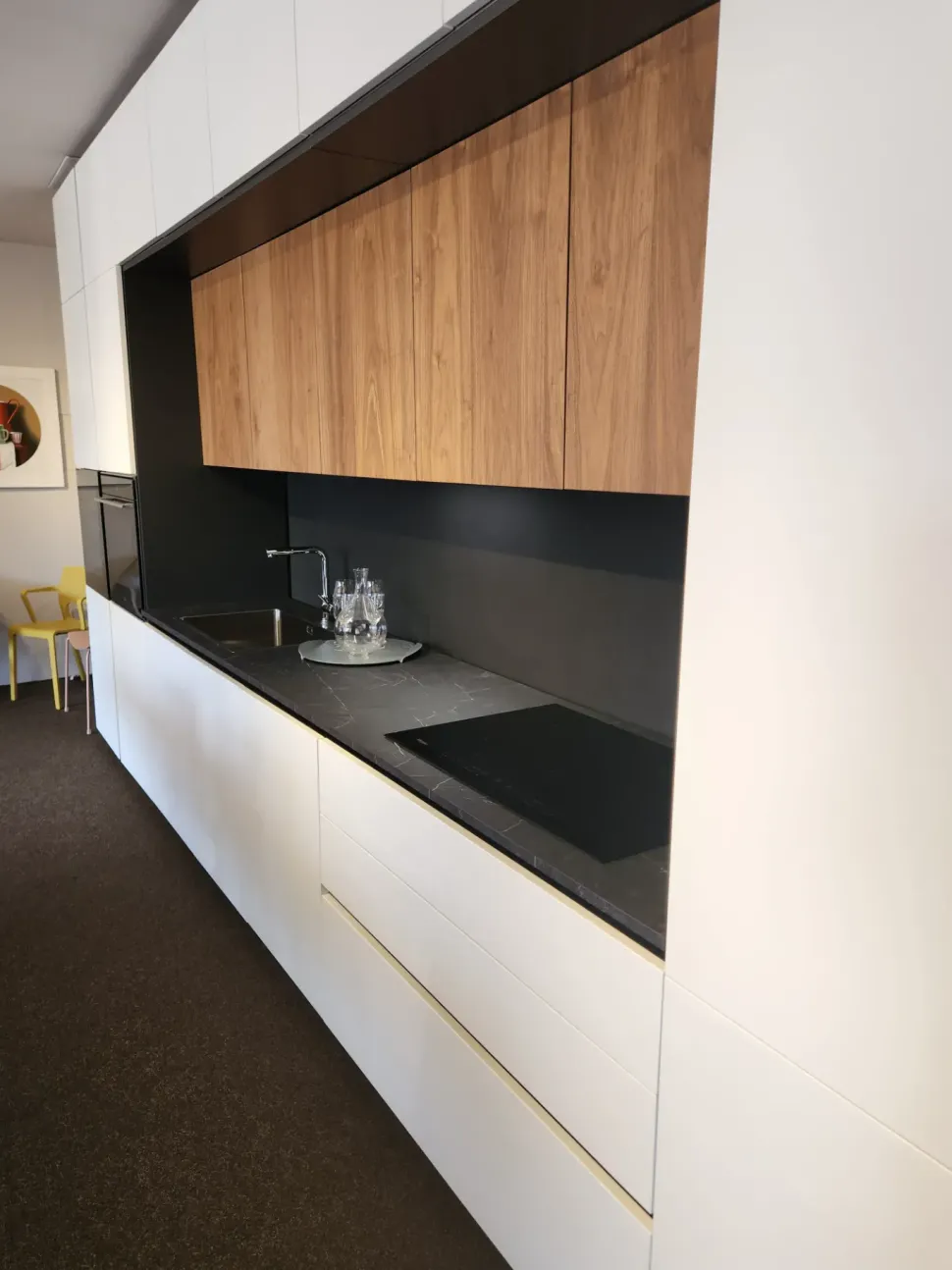 Cucina bianca moderna lineare Miton Menta