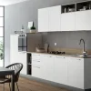 Cucina bianca moderna lineare Domino bianco e castoro Primacucine in Offerta Outlet