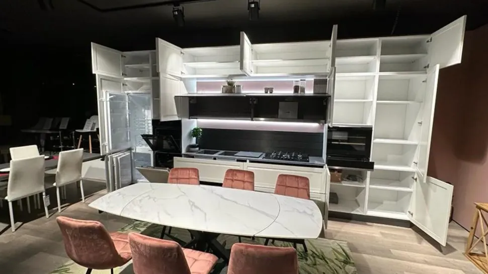 Cucina bianca moderna lineare Mobilturi Incanto a soli 13550 Euro