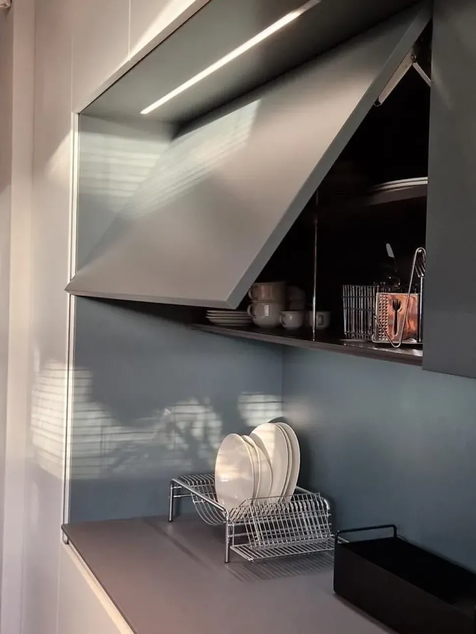 Cucina bianca moderna lineare Ak project anta step Arrital in Offerta Outlet