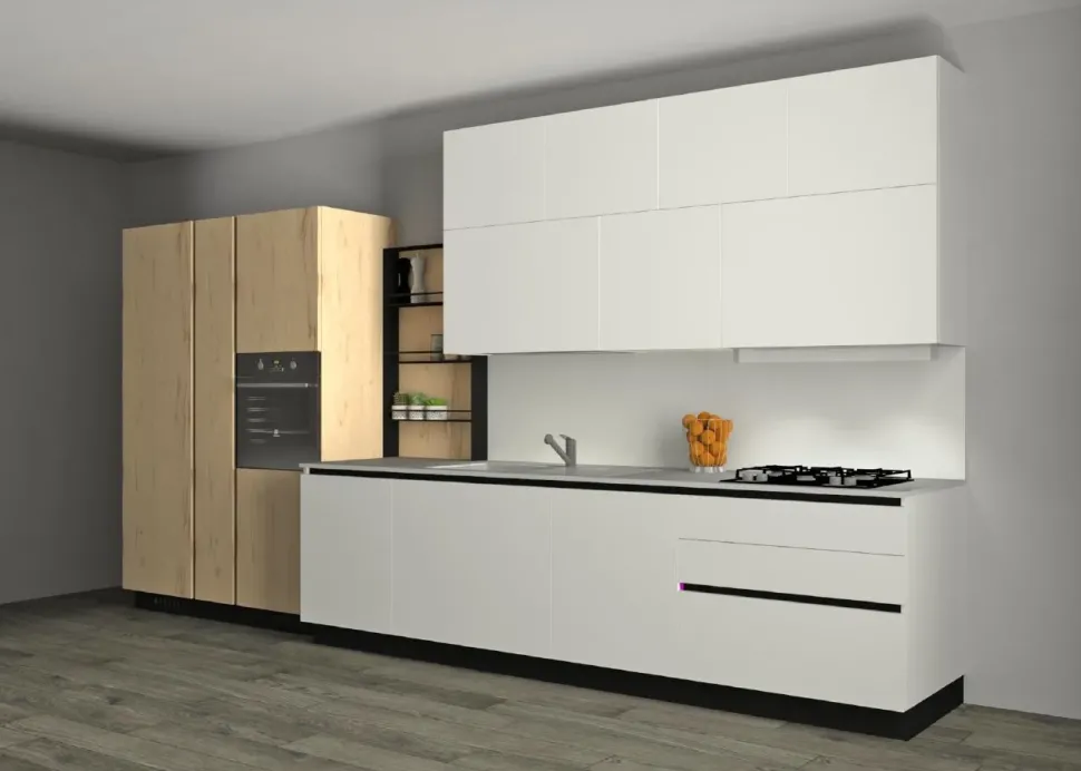 Cucina bianca moderna lineare Infinity Stosa