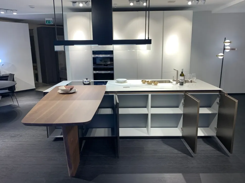 Cucina bianca moderna Phoenix 840 Poliform in Offerta Outlet