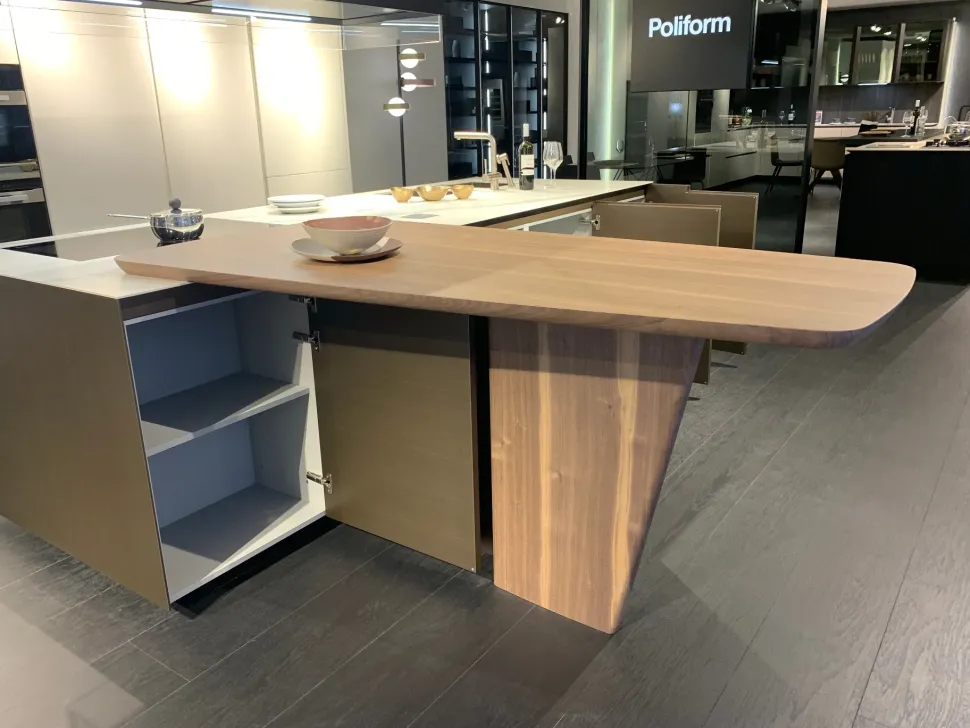 Cucina bianca moderna Phoenix 840 Poliform in Offerta Outlet