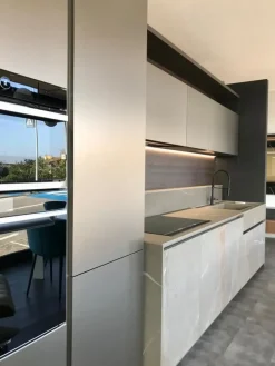 Cucina Binova design lineare tortora in kerlite Atelier gres  pb20/22