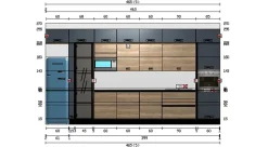 Cucina blu design lineare Tropea/piana Imab