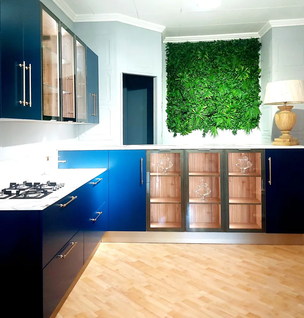 Cucina blu moderna ad angolo Collezione esclusiva Moderna outlet a soli 4000€