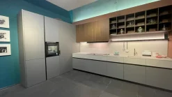 Cucina Cesar moderna ad angolo tortora in laminato opaco Maxima 2.2