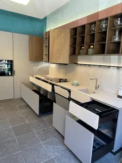 Cucina Cesar moderna ad angolo tortora in laminato opaco Maxima 2.2