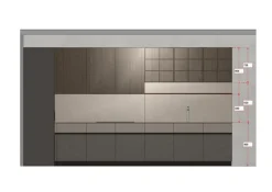 Cucina Cesar moderna ad angolo tortora in laminato opaco Maxima 2.2