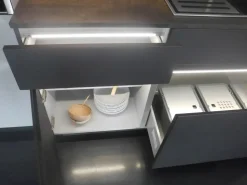 Cucina Cesar moderna lineare altri colori in vetro Maxima 2.2 - vetro lucido e laccato strutturato