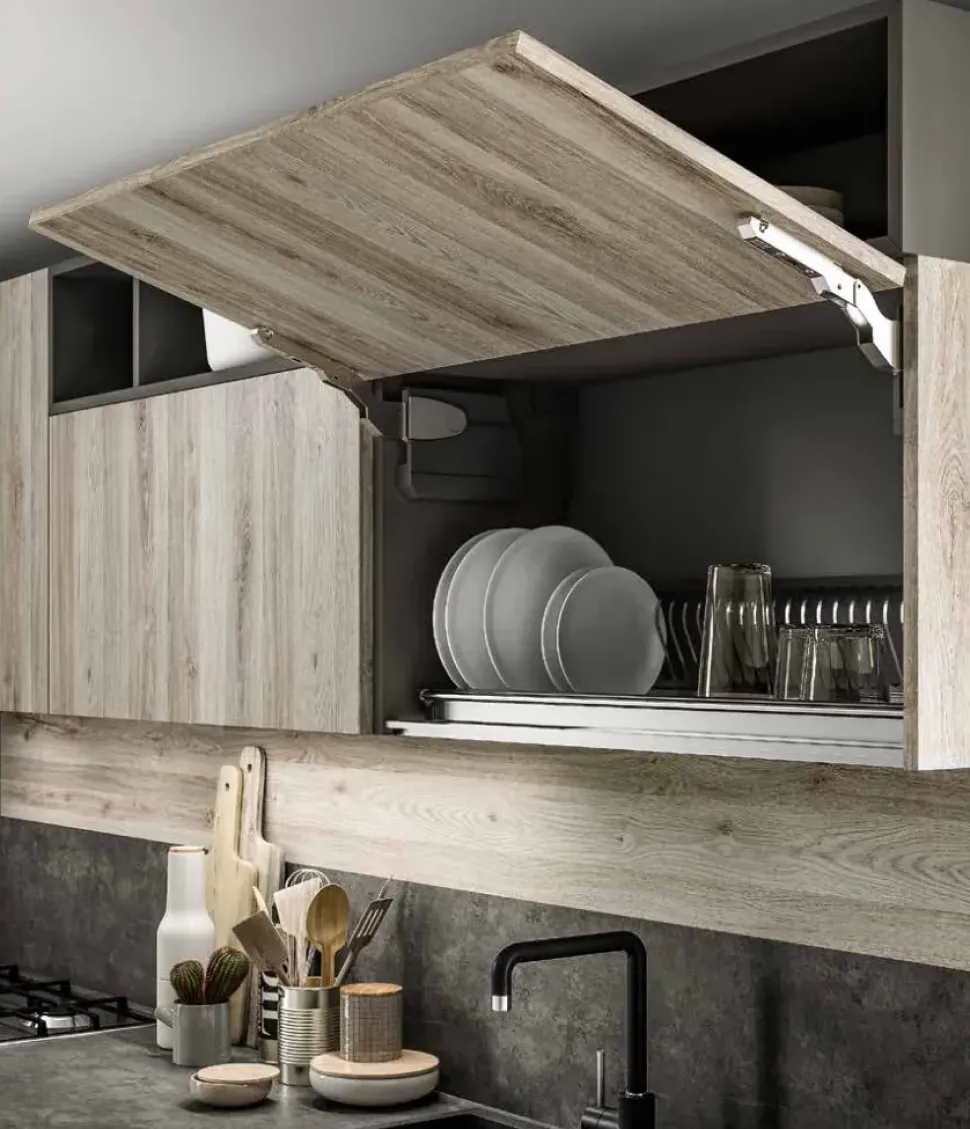 Cucina Collezione esclusiva design ad angolo magnolia in laminato materico Milano