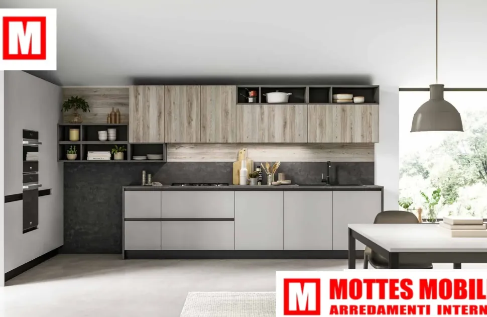 Cucina Collezione esclusiva design ad angolo magnolia in laminato materico Milano