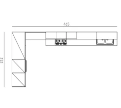 Cucina Collezione esclusiva design ad angolo magnolia in laminato materico Milano