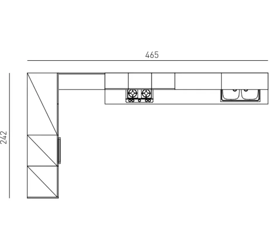 Cucina Collezione esclusiva design ad angolo magnolia in laminato materico Milano