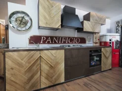 Cucina Collezione esclusiva moderna lineare rovere chiaro in legno Cucinja  moderna rennes in legno e bronzo