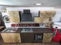 Cucina Collezione esclusiva moderna lineare rovere chiaro in legno Cucinja moderna rennes in legno e bronzo
