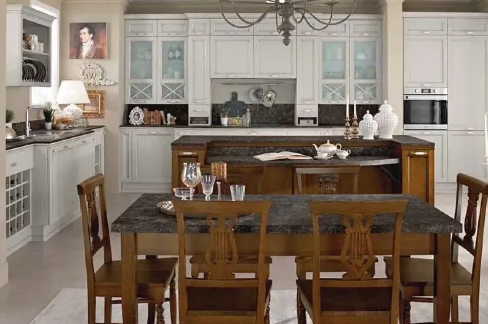 Cucina Colombini casa country lineare bianca in laccato opaco Sinfonia