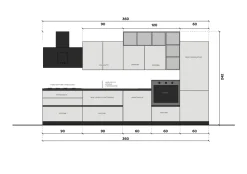 Cucina Colombini casa moderna lineare grigia in laminato opaco Quadra gola