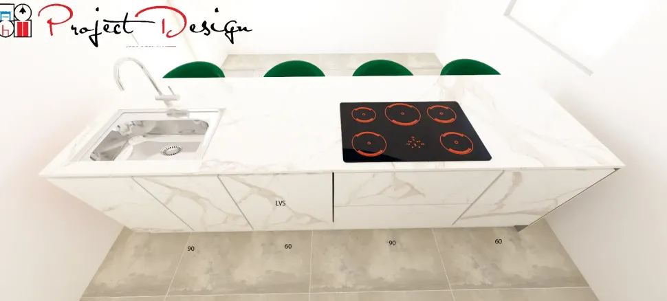 Cucina con isola design bianca Arredo3 Kali