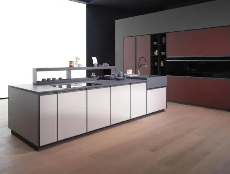 Cucina con isola design bianca Arredo3 Mhid kronos a soli 21217 Euro