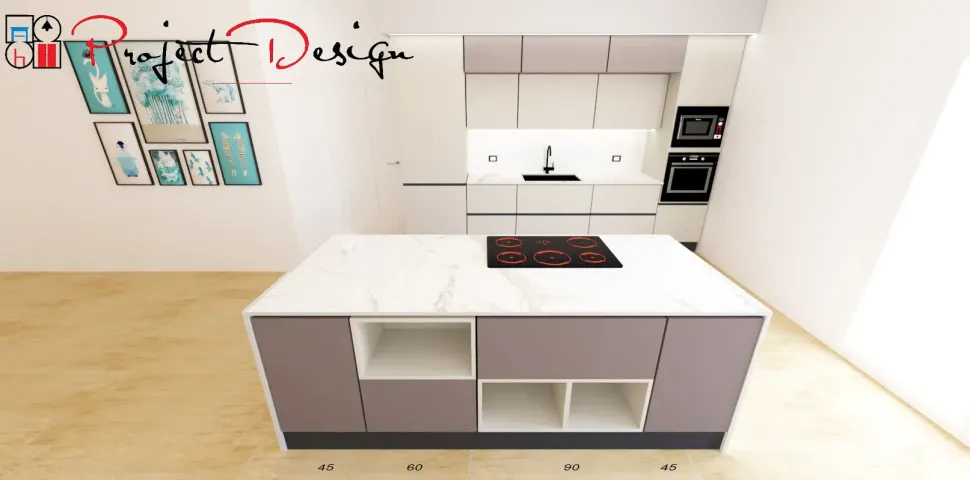Cucina con isola design tortora Astra Sp22 a soli 6250 Euro