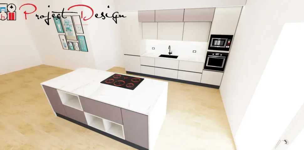 Cucina con isola design tortora Astra Sp22 a soli 6250 Euro