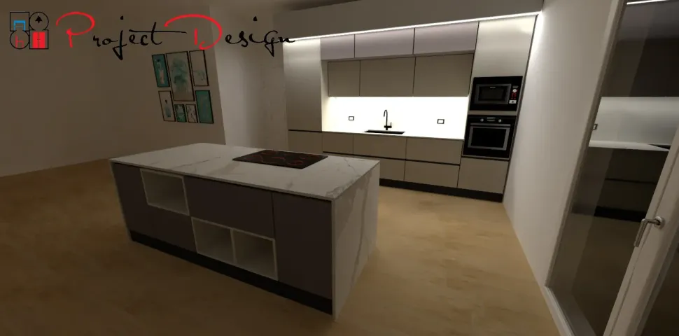 Cucina con isola design tortora Astra Sp22 a soli 6250 Euro