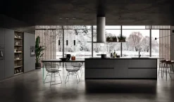 Cucina con isola in laminato opaco grigia Anta 1 a prezzo ribassato