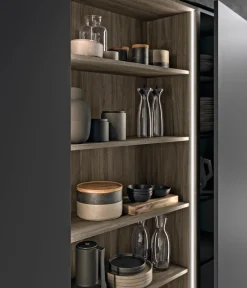 Cucina con isola in laminato opaco grigia Anta 1 a prezzo ribassato
