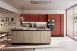 Cucina con isola in laminato materico a prezzo scontato 40%