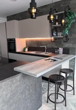 Cucina con isola industriale tortora Scavolini Diesel open workshop a soli 15000 Euro