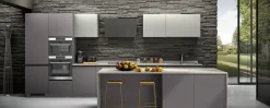 Cucina con isola moderna grigia Essebi Zenit a soli 14477 Euro