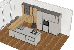 Cucina con isola moderna rovere chiaro Arredo3 Asia a soli 9780 Euro
