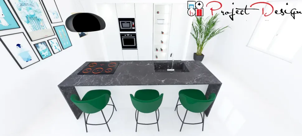 Cucina con isola moderna bianca Astra Line a soli 8600€