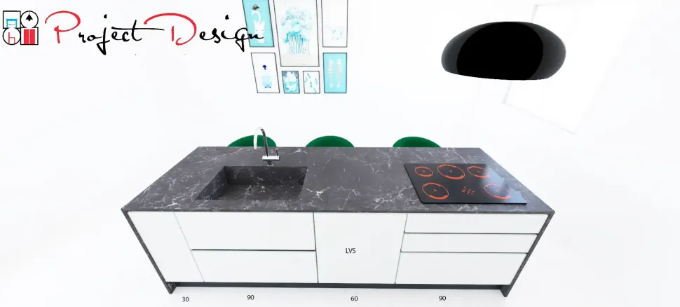 Cucina con isola moderna bianca Astra Line a soli 8600€