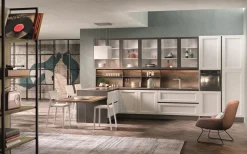 Cucina con penisola design bianca Essebi Jazz a soli 14597 Euro