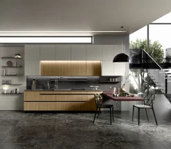 Cucina con penisola in laminato opaco a prezzo scontato 41%