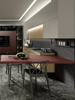 Cucina con penisola in laminato opaco a prezzo scontato 41%
