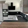 Cucina con penisola in laminato opaco grigio Ingrosso cucine moderne icm36 a prezzo scontato
