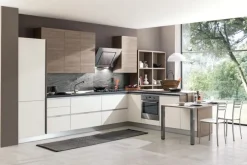 Cucina con penisola in laminato materico altri colori Hansel a prezzo scontato