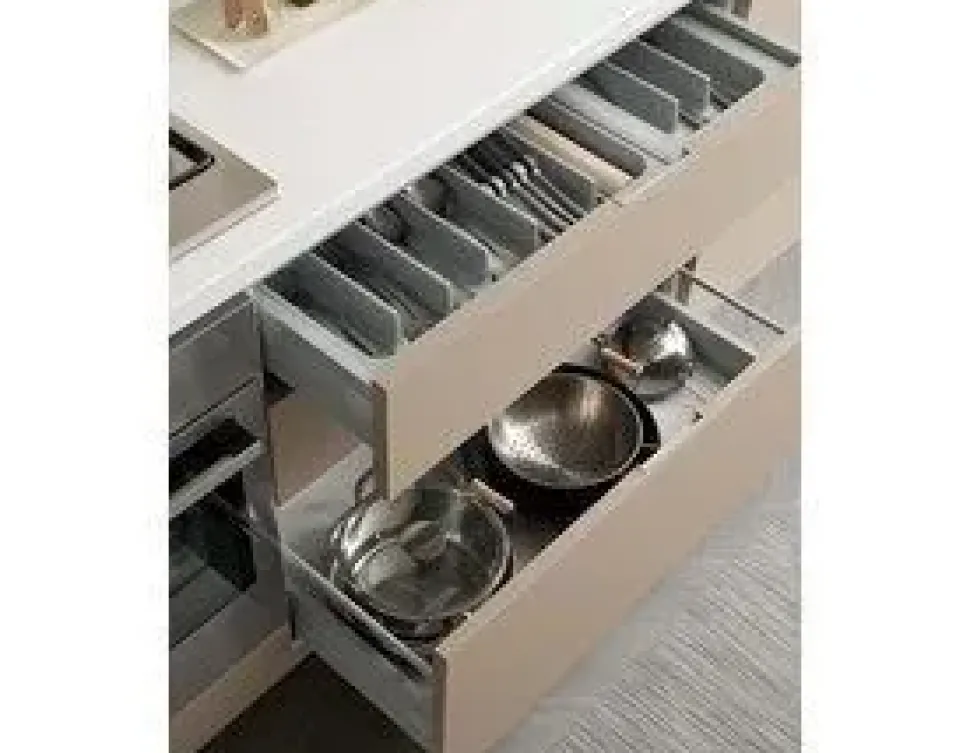 Cucina con penisola in laminato materico altri colori Hansel a prezzo scontato