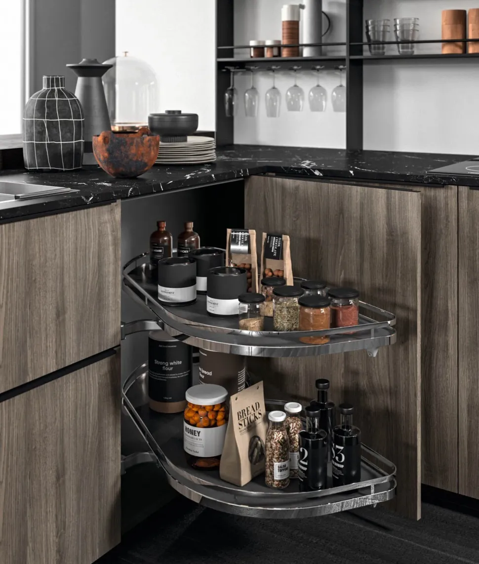 Cucina con penisola in laminato materico a prezzo ribassato 35%